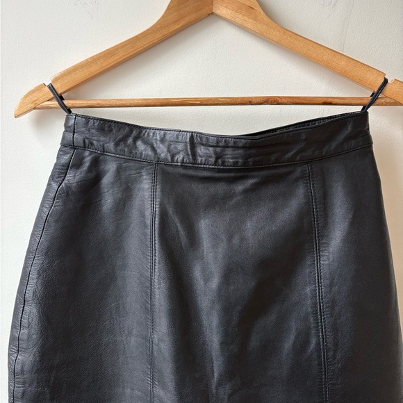 Vintage Leather Midi Skirt - Picture 5 of 12